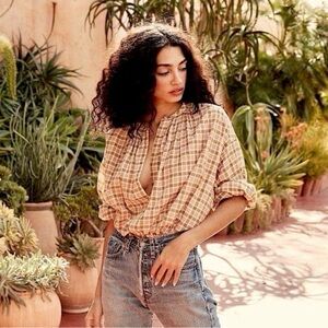 Doen Jane Blouse Austen Plaid Size Small